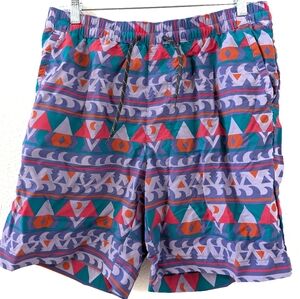 Columbia Summerdry Lotus Purple Multicolor Patterned Swim Board Shorts Medium